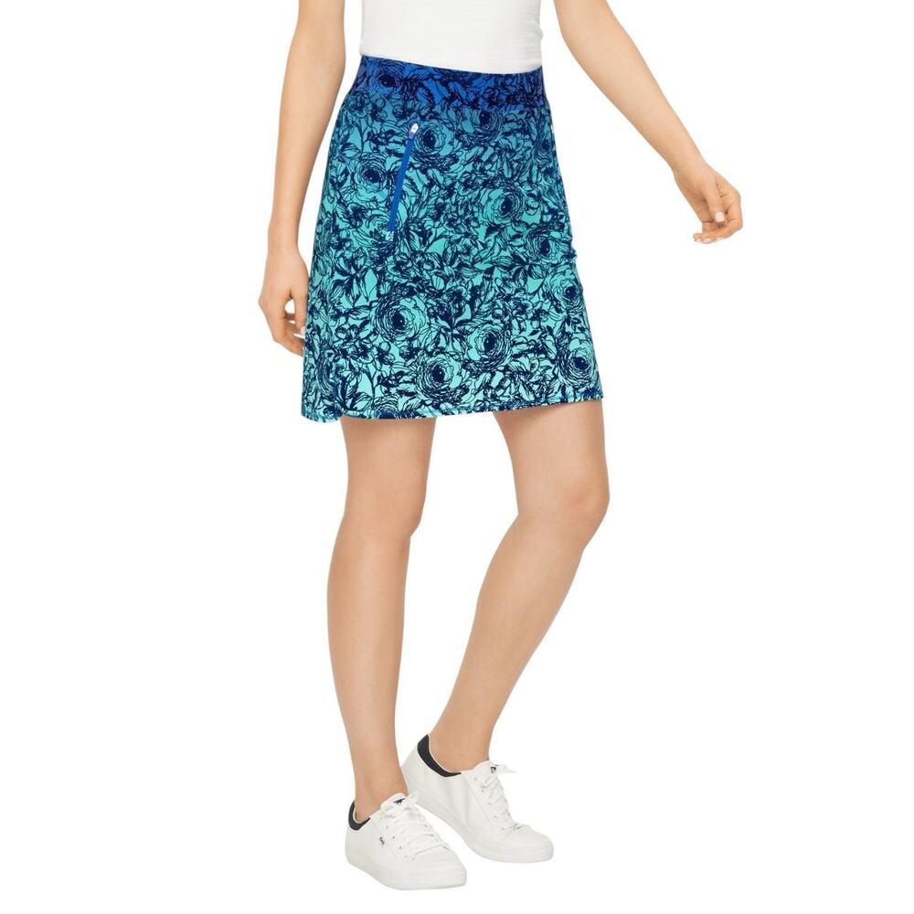Talbots Blue Green Everyday Stretch Floral Skort Athletic Tennis Golf Women's XS